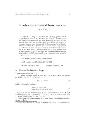 Quantum Heaps, Cops and Heapy Categories