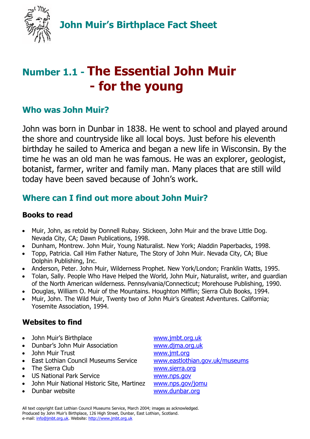 The Essential John Muir - for the Young