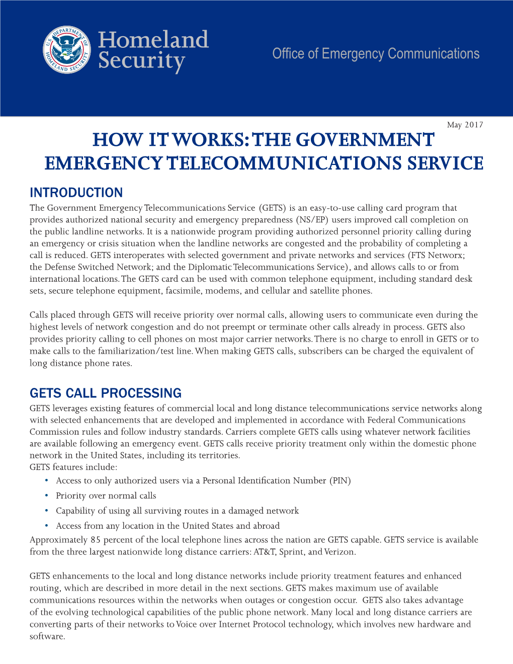 The Government Emergency Telecommunications Service