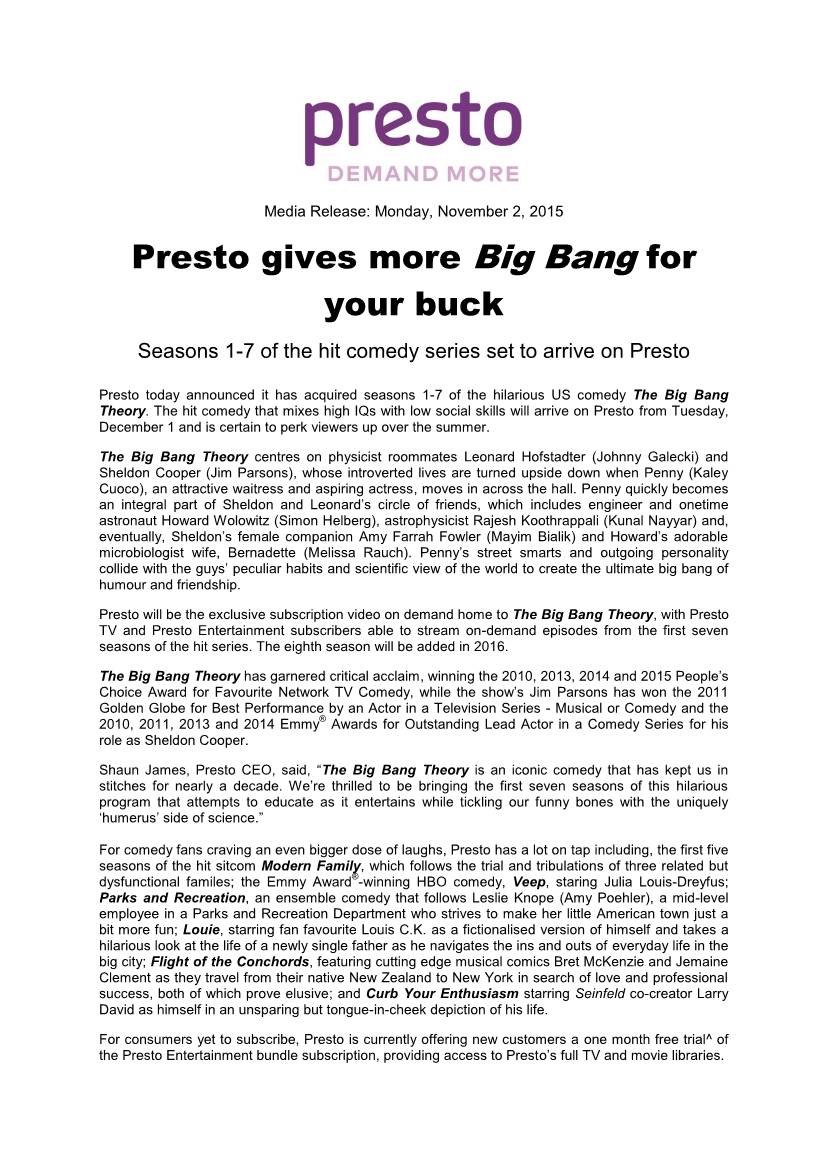 Presto Gives More Big Bang for Your Buck