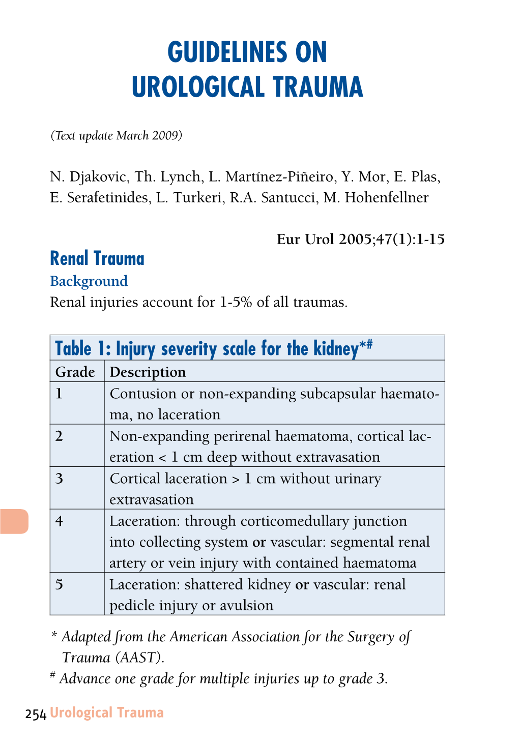 Guidelines on Urological Trauma