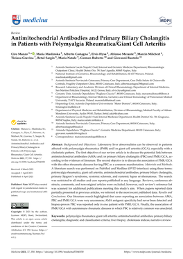 Antimitochondrial Antibodies and Primary Biliary Cholangitis in Patients with Polymyalgia Rheumatica/Giant Cell Arteritis