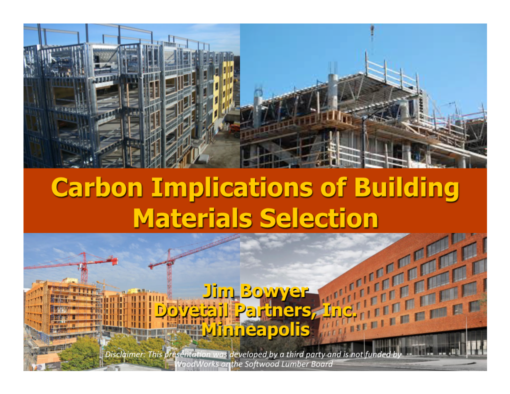 Carbon Implications of Building Materials Selection