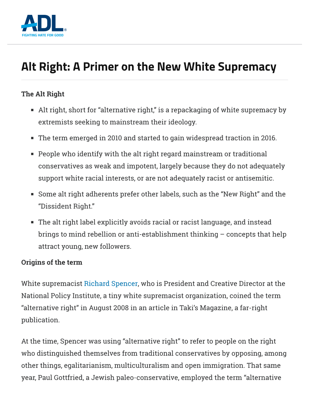 Alt Right: a Primer on the New White Supremacy