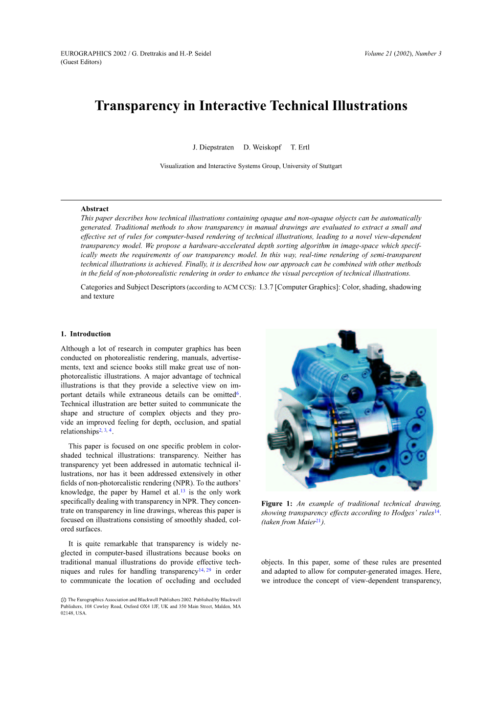 Transparency in Interactive Technical Illustrations