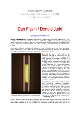 Dan Flavin / Donald Judd