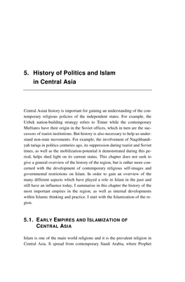 5. History of Politics and Islam in Central Asia