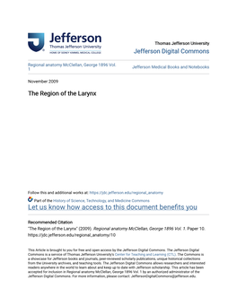 The Region of the Larynx