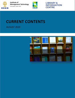 Current Contents August 2020