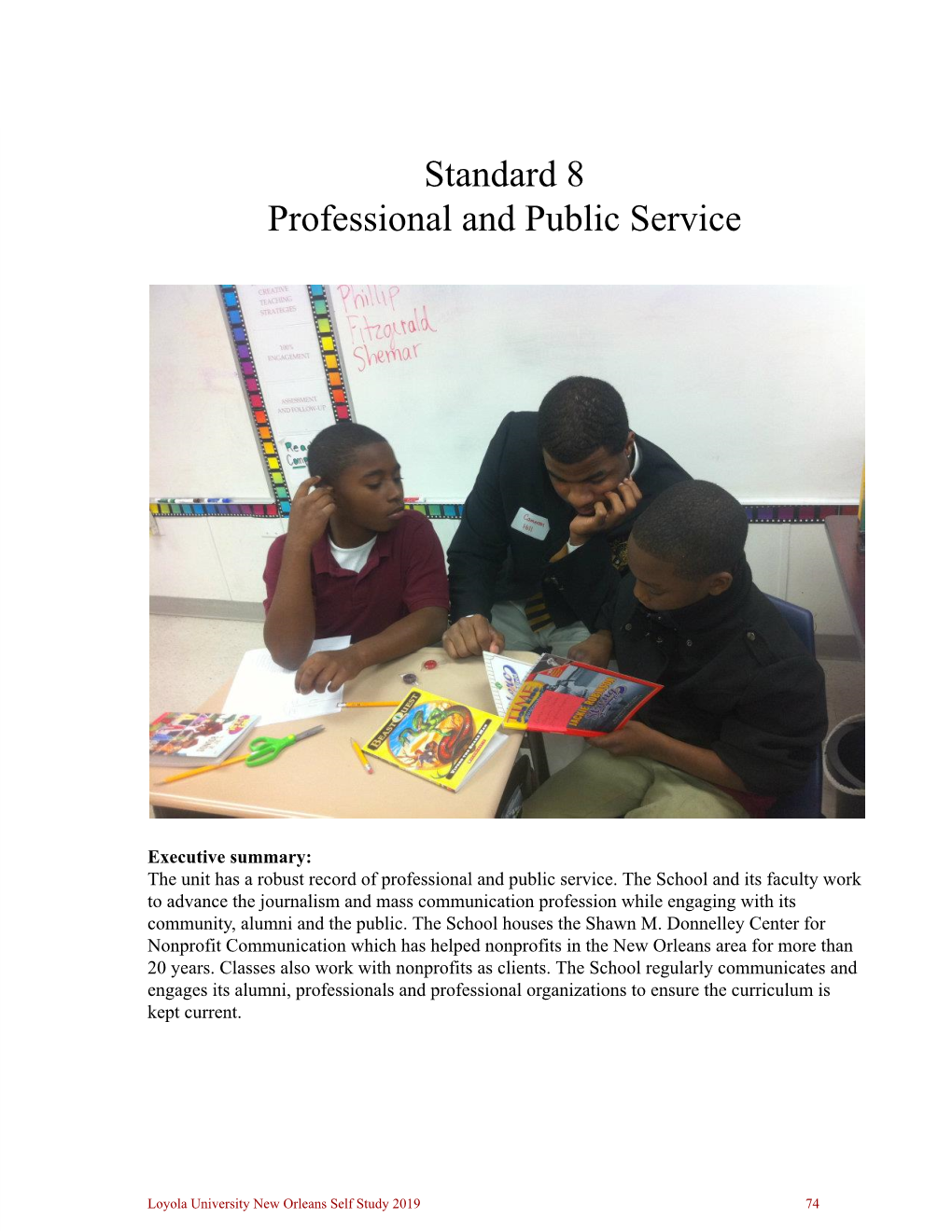 Standard 8 Professional and Public Service