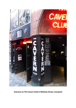 Entrance to the Cavern Club in Mathew Street, Liverpool