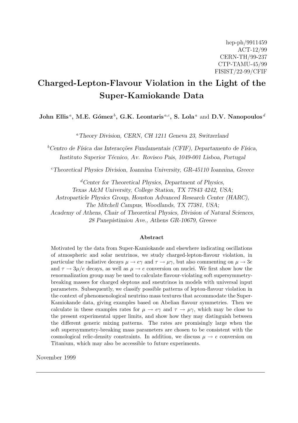 Charged-Lepton-Flavour Violation in the Light of the Super-Kamiokande Data