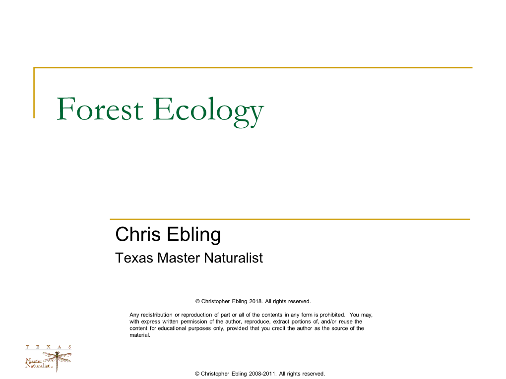 Introduction to Forest Ecology