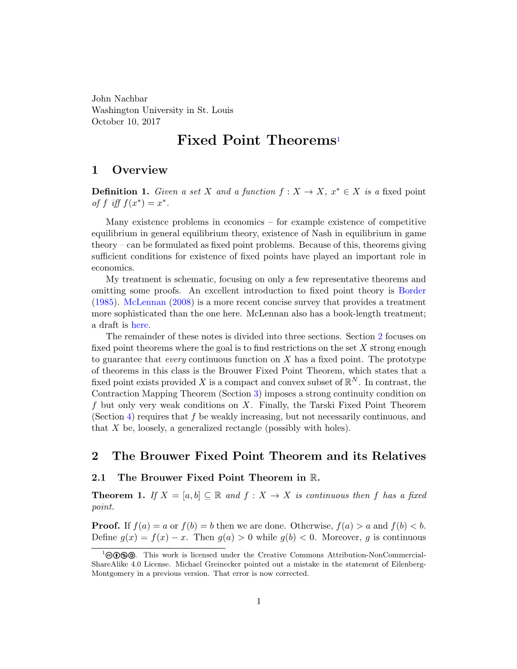 Fixed Point Theorems1