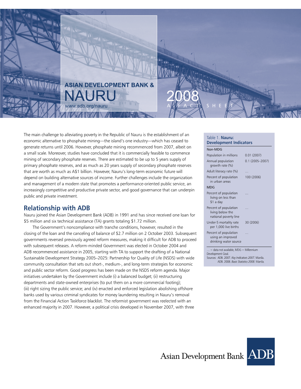 Nauru 2008 a Fact Sheet