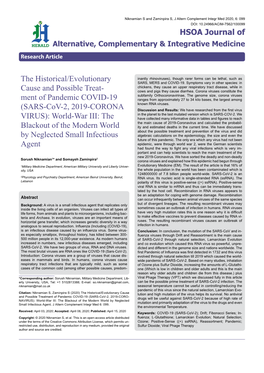 SARS-Cov-2, 2019-CORONA VIRUS