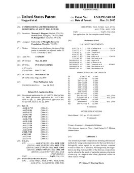 (12) United States Patent (10) Patent No.: US 8,993,540 B2 Haggard Et Al
