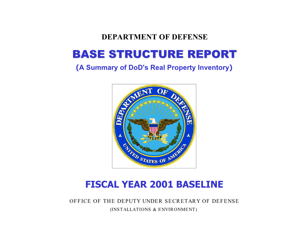 Base Structure Report: Fiscal Year 2001 Baseline
