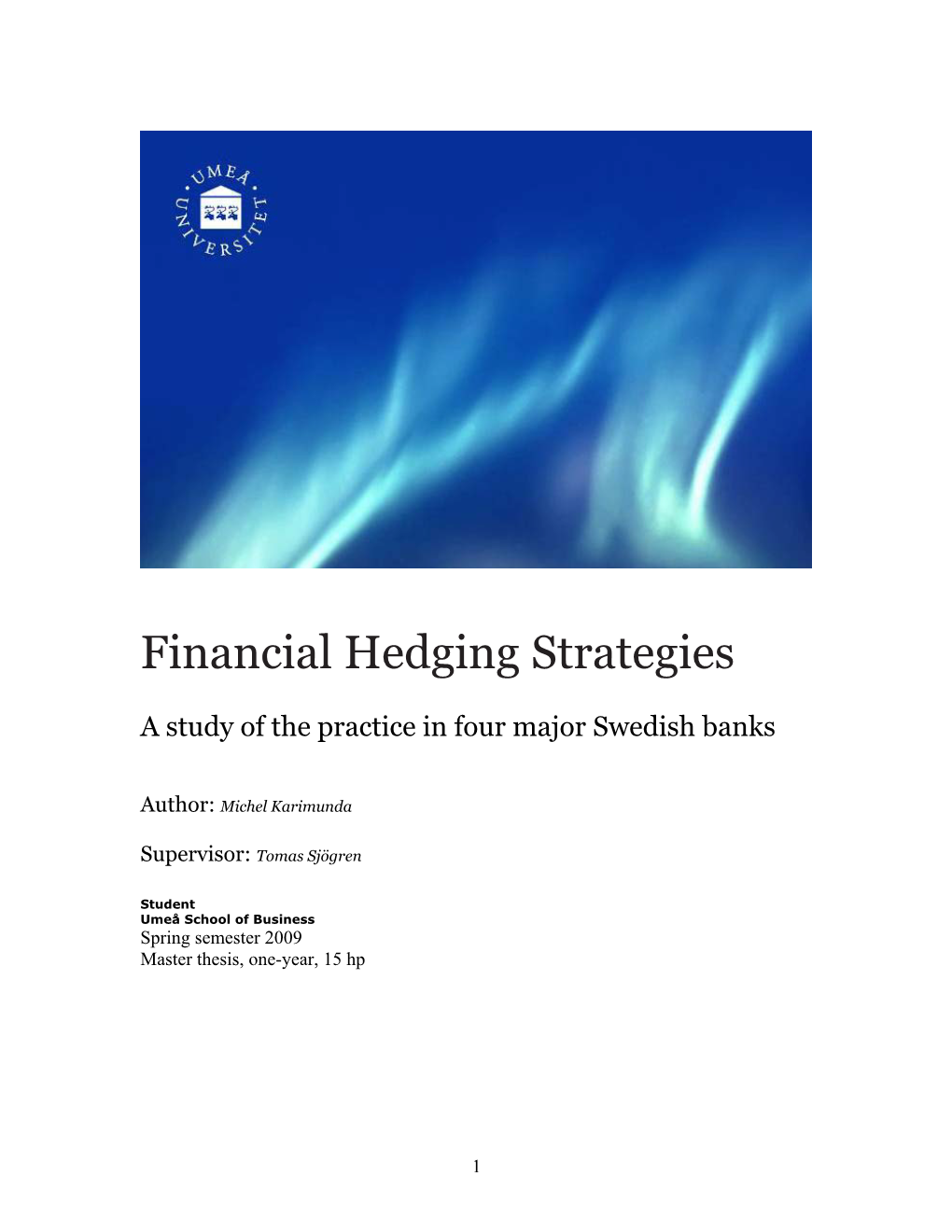 Financial Hedging Strategies