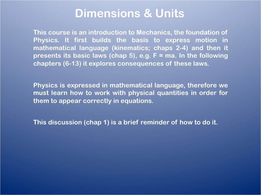 Dimensions & Units