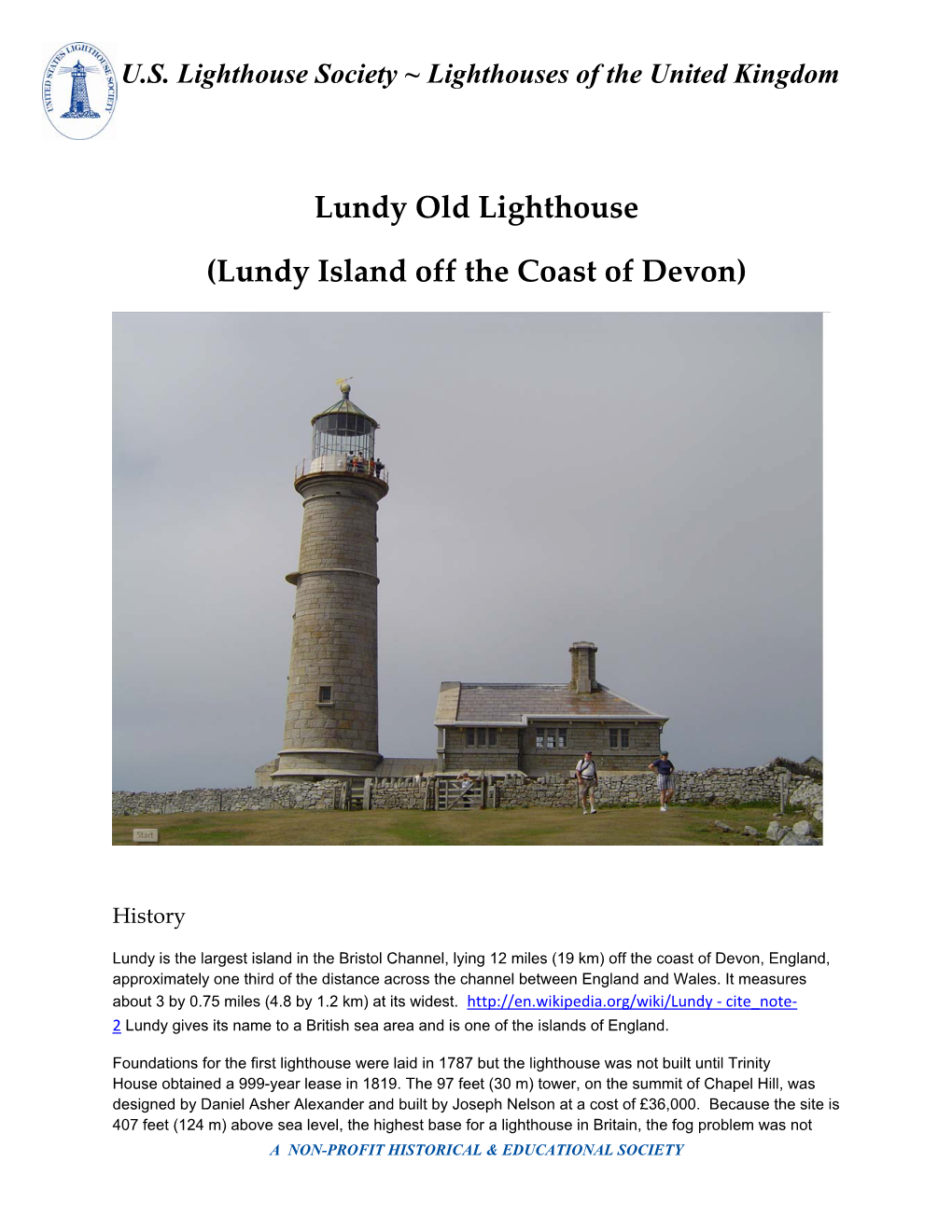 Lundy Old Lighthouse