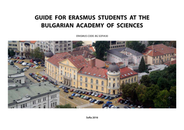 Guide for Erasmus Students at the Bulgarian Academy of Sciences