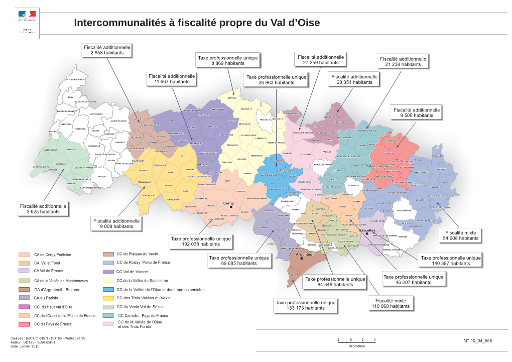 Intercommunalités À Fiscalité Propre Du Val D'oise