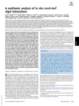 A Multiomic Analysis of in Situ Coral–Turf Algal Interactions