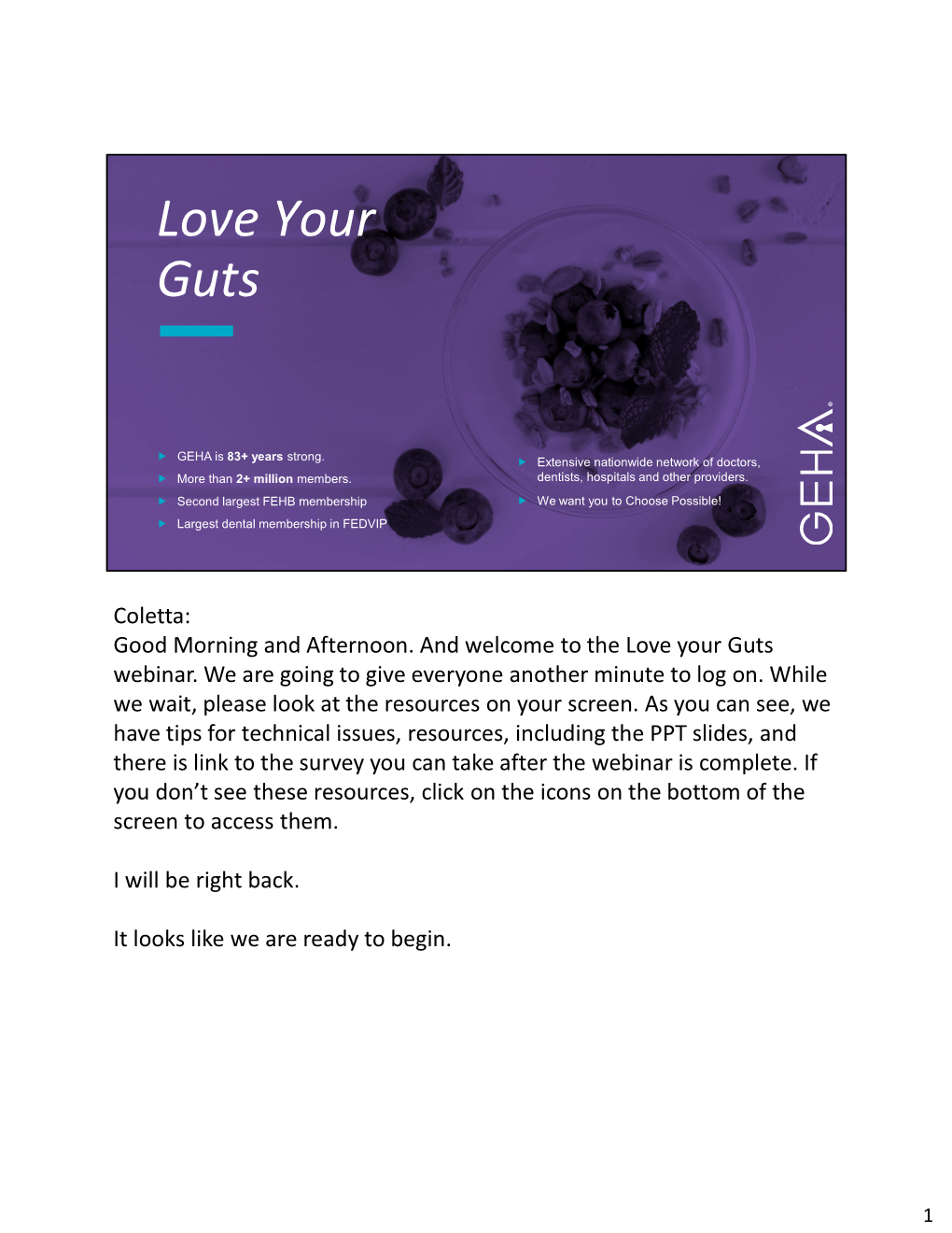 GEHA Webinar: Love Your Guts