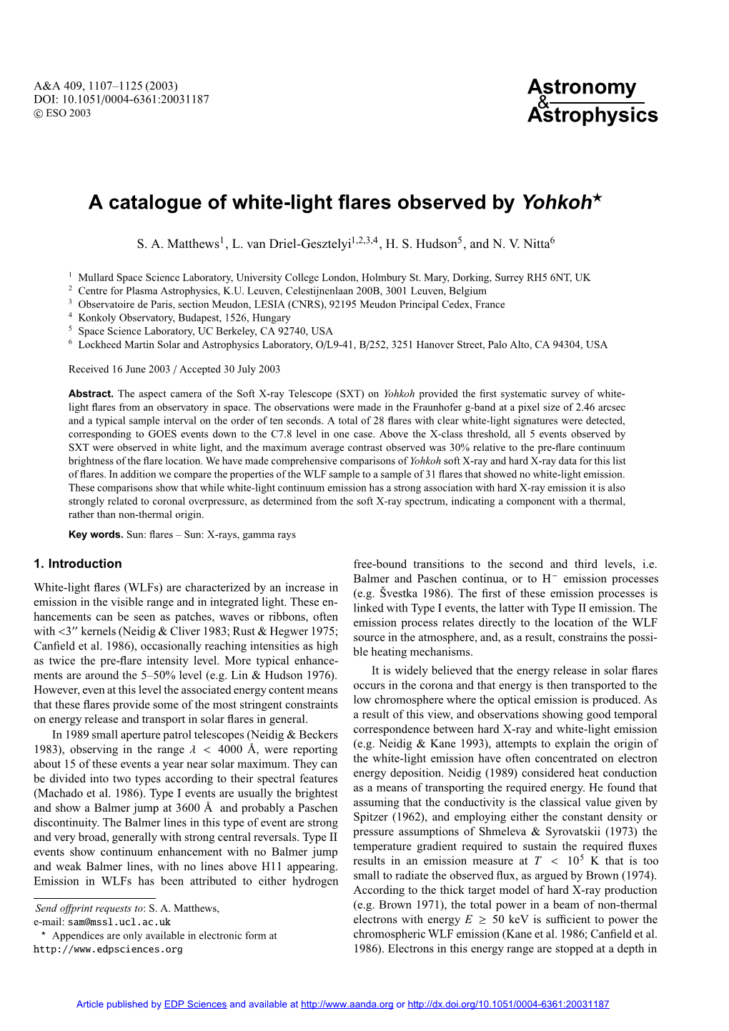 A Catalogue of White-Light Flares Observed by Yohkoh