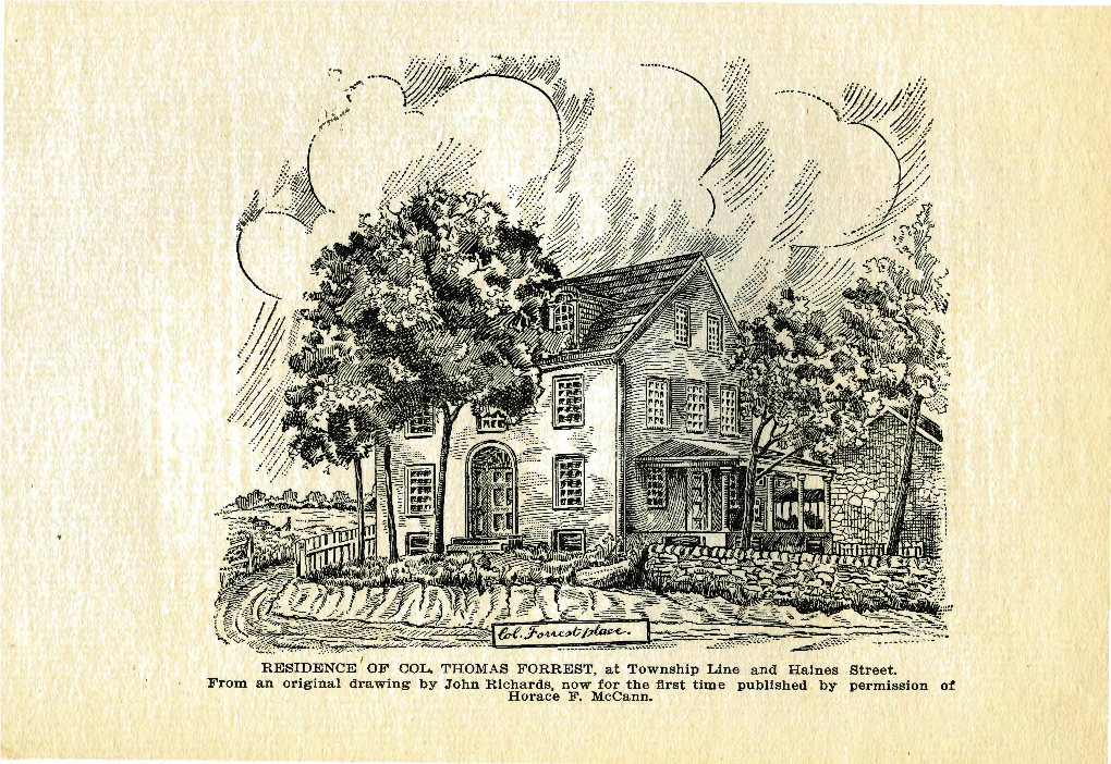 RESIDENCE' of COL. THOMAS FORREST, at Township Line And
