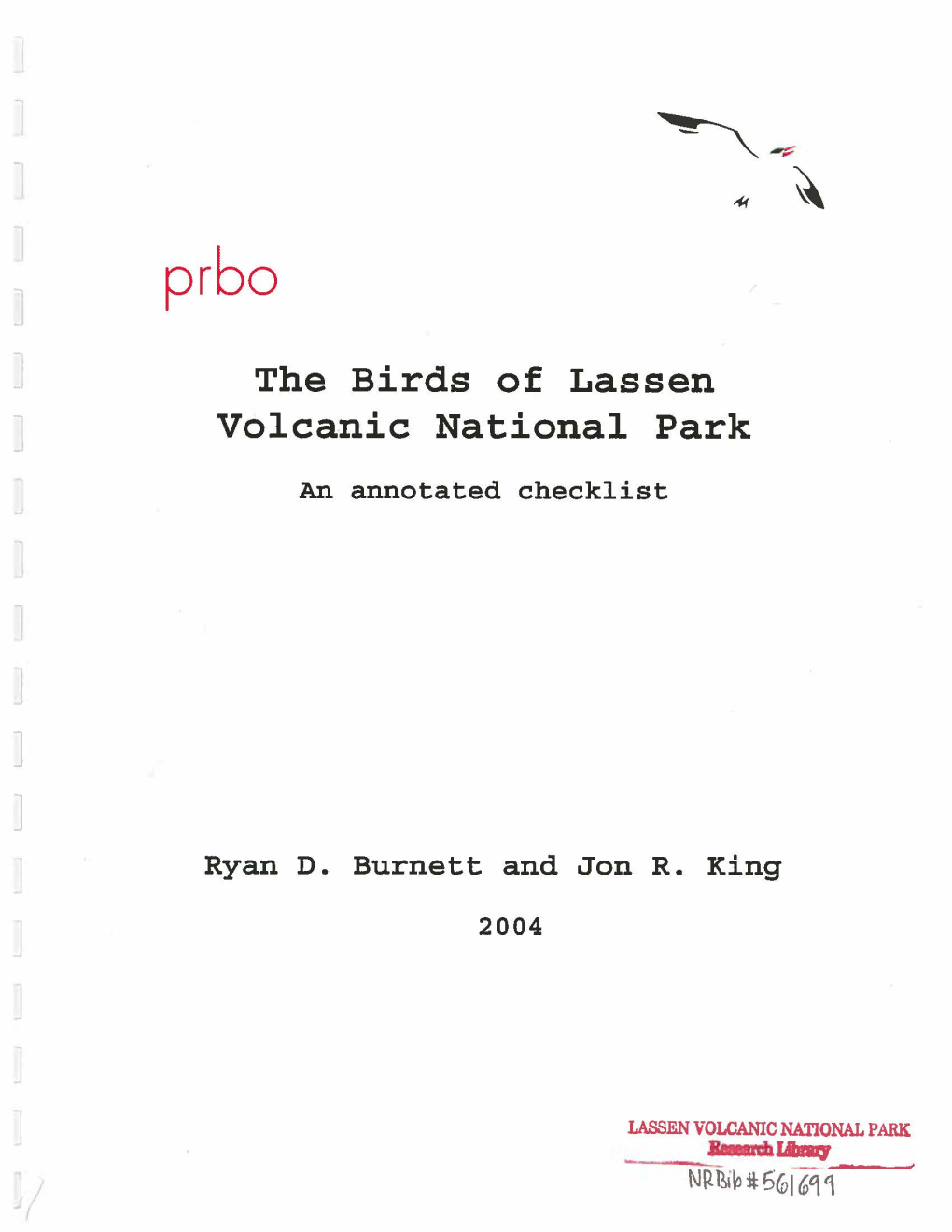 The Birds of Lassen Volcanic National Park
