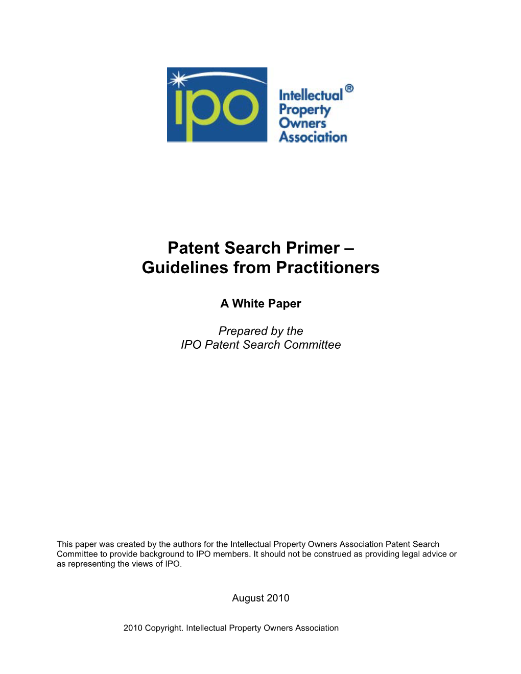 Patent Search Primer – Guidelines from Practitioners