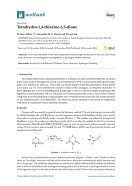 Tetrahydro-1, 4-Thiazine-3, 5-Dione