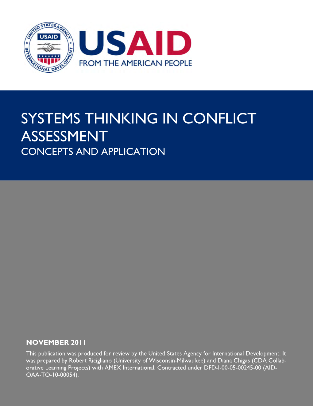 Systems Thinking in Conflict Assessment Concepts and Application