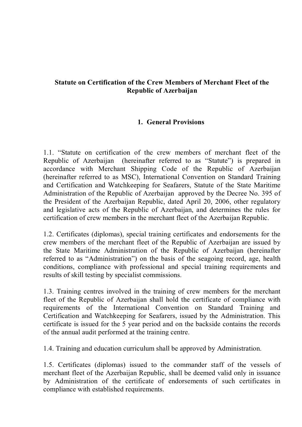 PDF of Regulations in English
