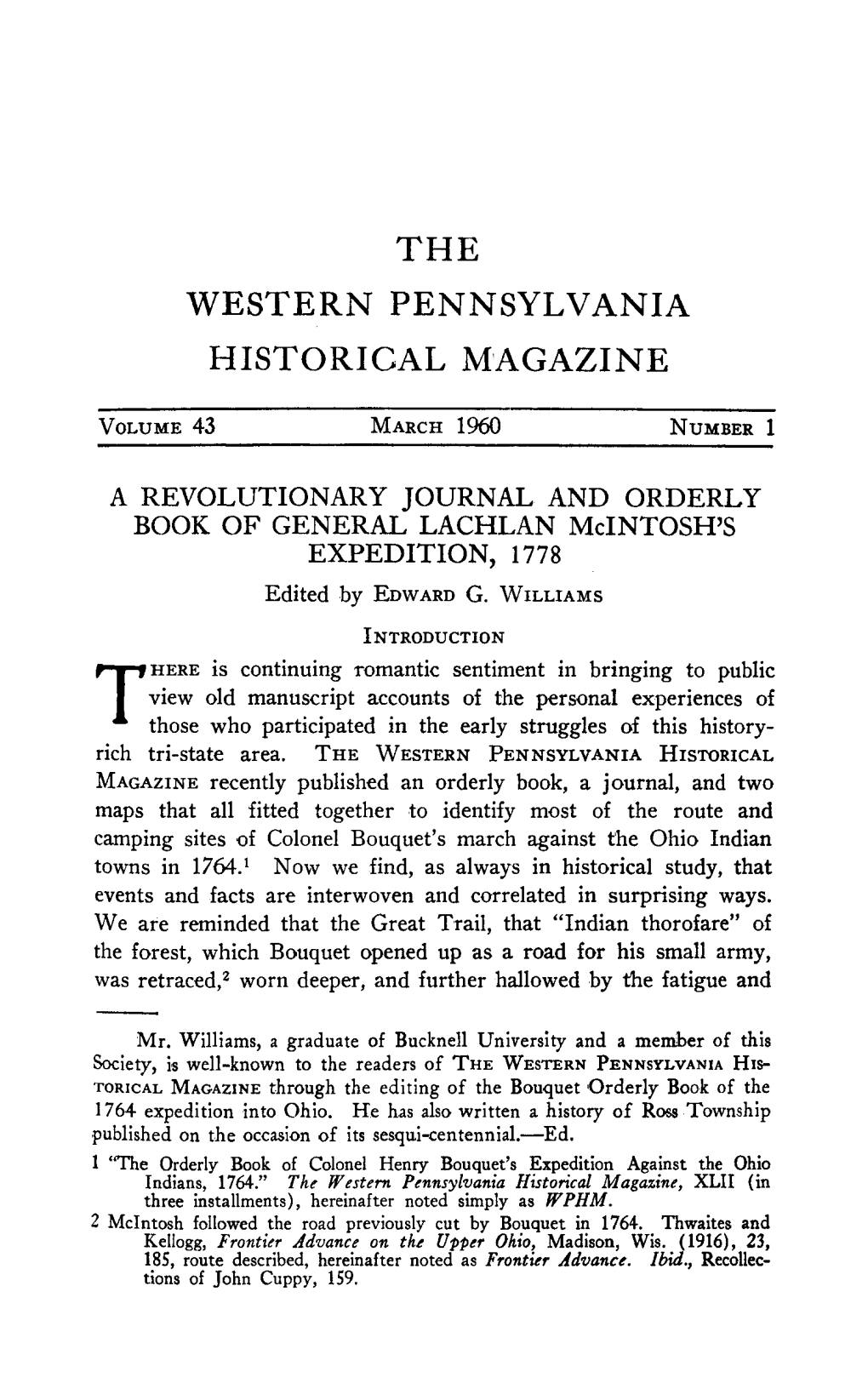 Western Pennsylvania Historical Magazine