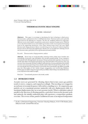 Thermoacoustic Heat Engine 1.0 Introduction