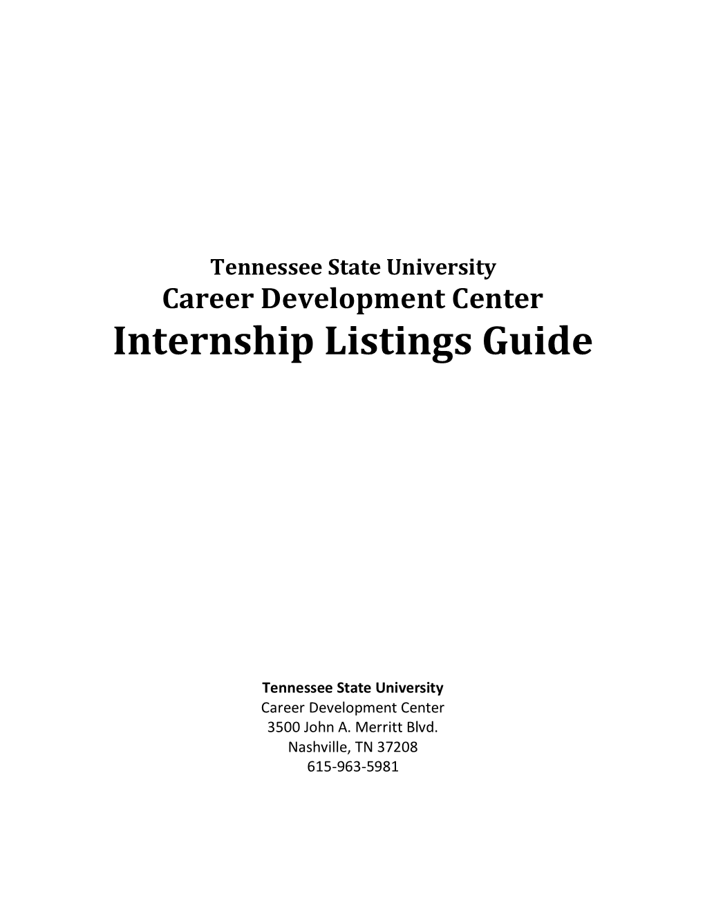 Career Development Center Internship Listings Guide