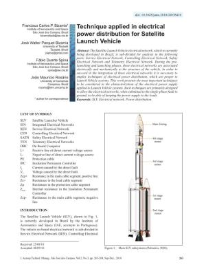 Technique Applied in Electrical Power Distribution for Satellite Launch Vehicle