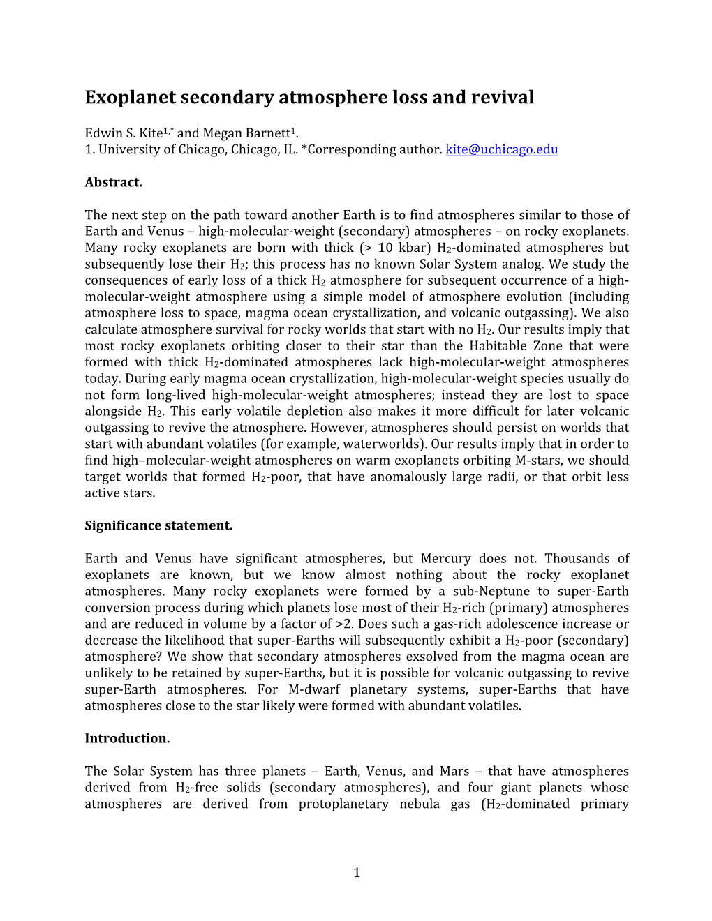 Exoplanet Secondary Atmosphere Loss and Revival