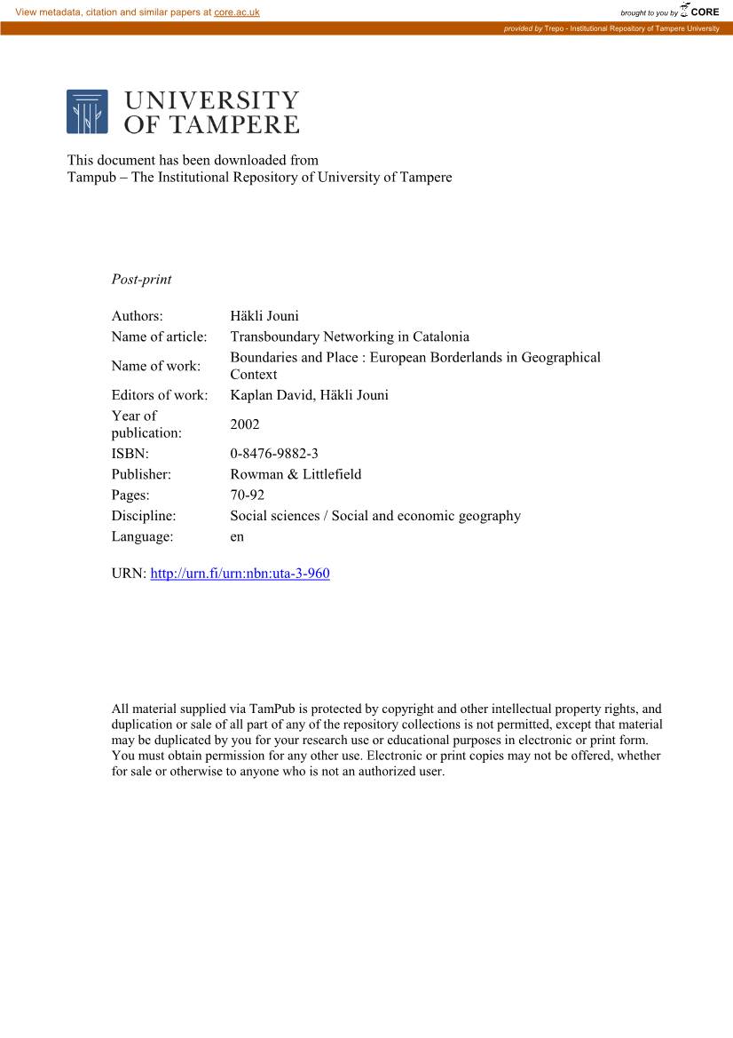 This Document Has Been Downloaded from Tampub – the Institutional Repository of University of Tampere