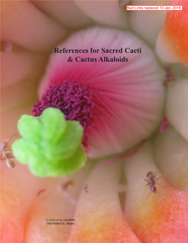References for Sacred Cacti & Cactus Alkaloids