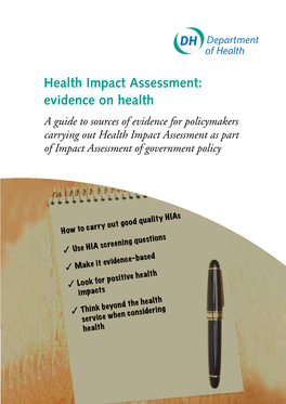 Health Impact Assessment: Evidence on Health