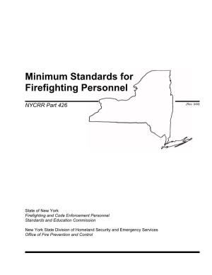 PART 426: Minimum Standards for Firefighting Personnel
