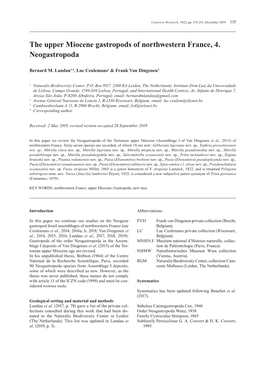 The Upper Miocene Gastropods of Northwestern France, 4. Neogastropoda