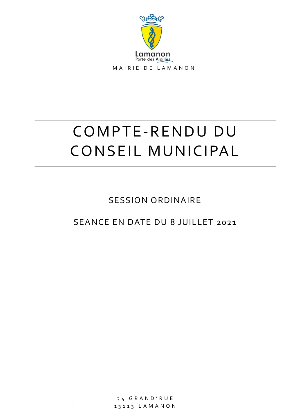 Compte-Rendu Du Conseil Municipal