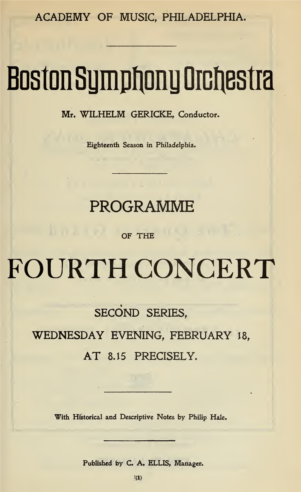 Boston Symphony Orchestra Concert Programs, Season 22,1902-1903, Trip