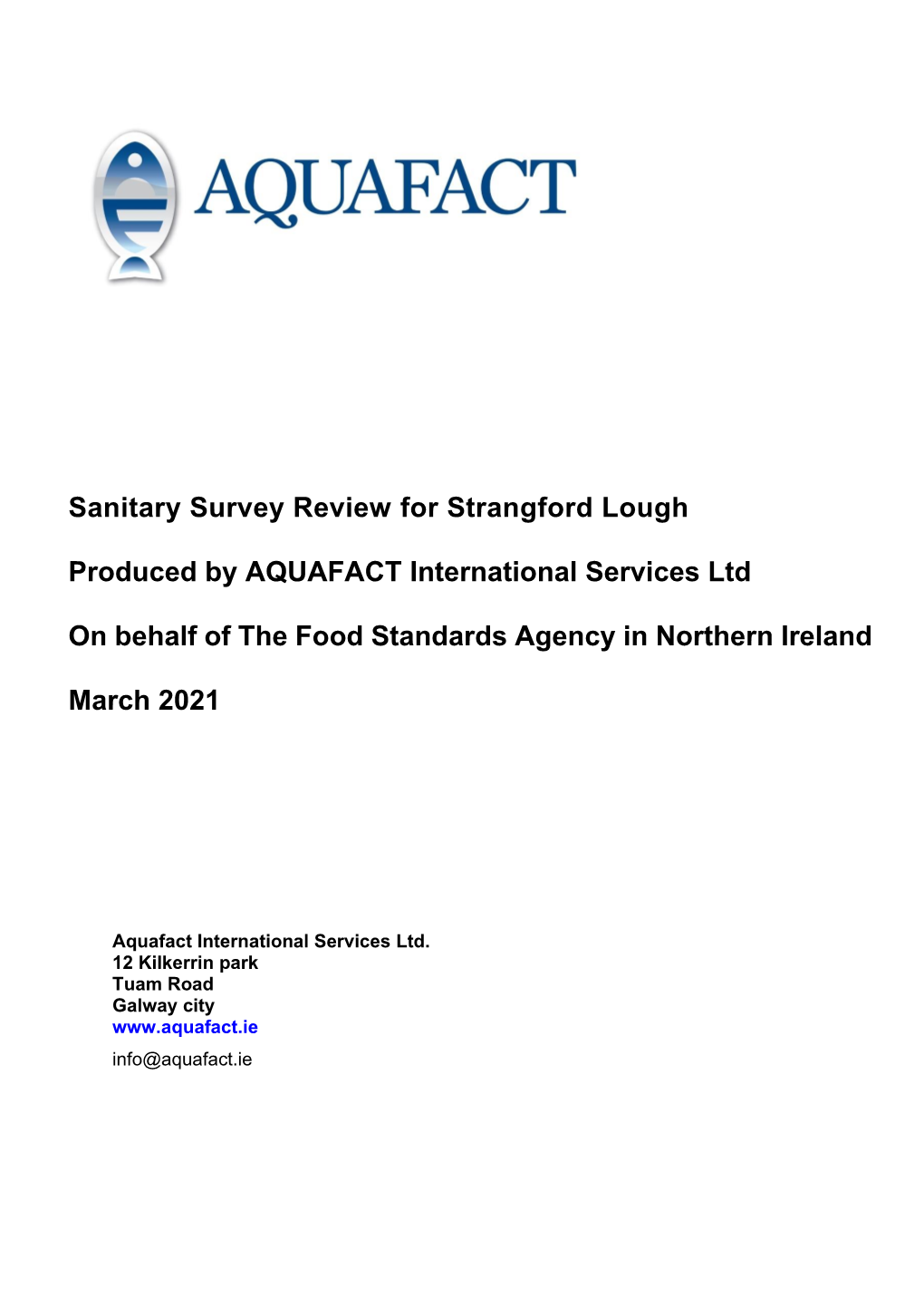 Sanitary Survey Review for Strangford Lough