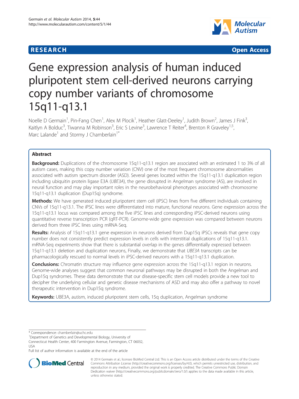 Gene Expression Analysis of Human Induced Pluripotent Stem Cell